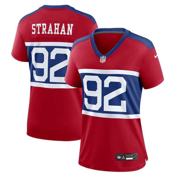 Womens New York Giants #92 Michael Strahan Century Red Alternate Vapor Limited Football Stitched Jersey Dzhi